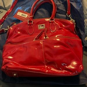 New Dooney and Bourke Red Patent Leather Bag